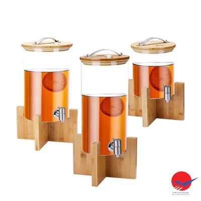 Bình nước trái cây chân gỗ